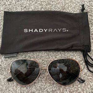 Shady Rays Tangle Free Aviator Black Gold Polarized sunglasses